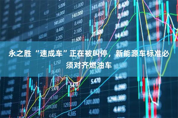 永之胜 “速成车”正在被叫停，新能源车标准必须对齐燃油车